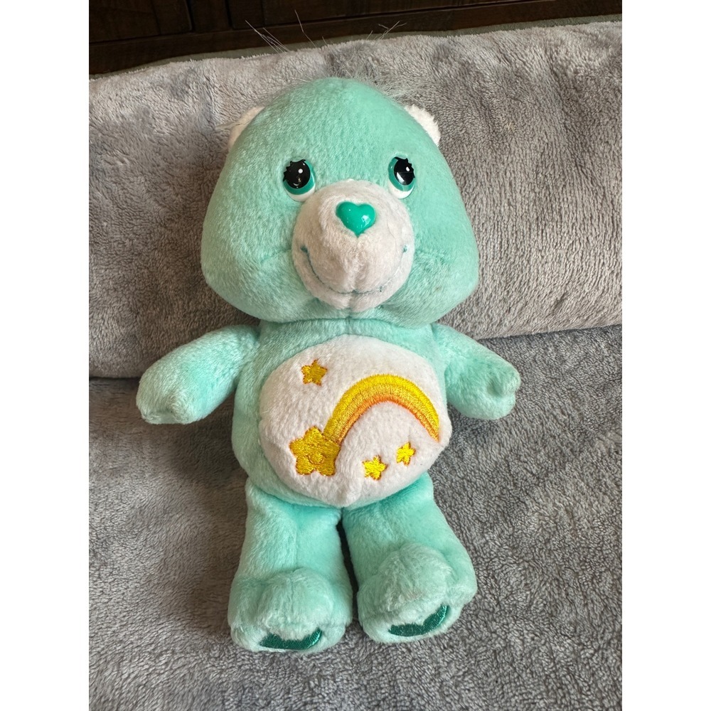 Care Bears‎ Wish Bear Plush 2004 Green Turquoise Stuffed Animal Toy